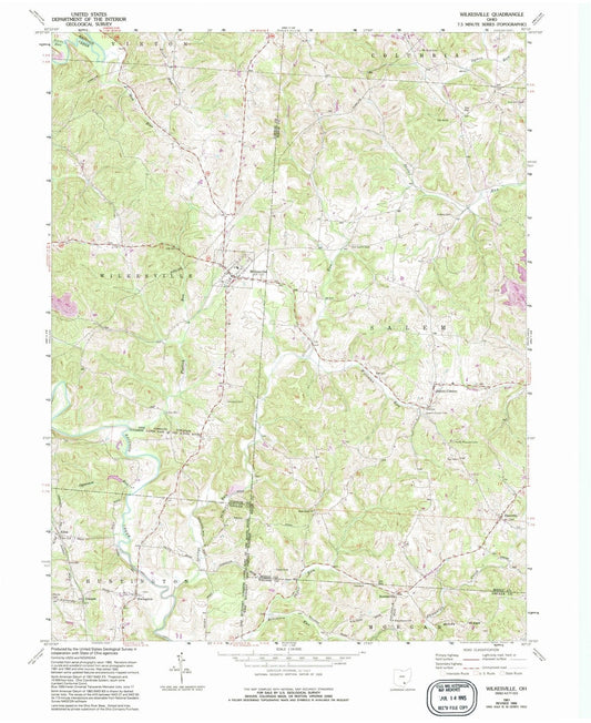1961 Wilkesville, OH - Ohio - USGS Topographic Map