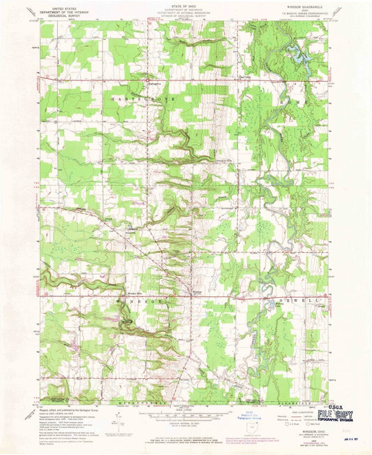 1959 Windsor, OH - Ohio - USGS Topographic Map