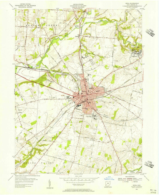 1955 Xenia, OH - Ohio - USGS Topographic Map