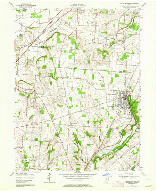 1955 Yellow Springs, OH - Ohio - USGS Topographic Map