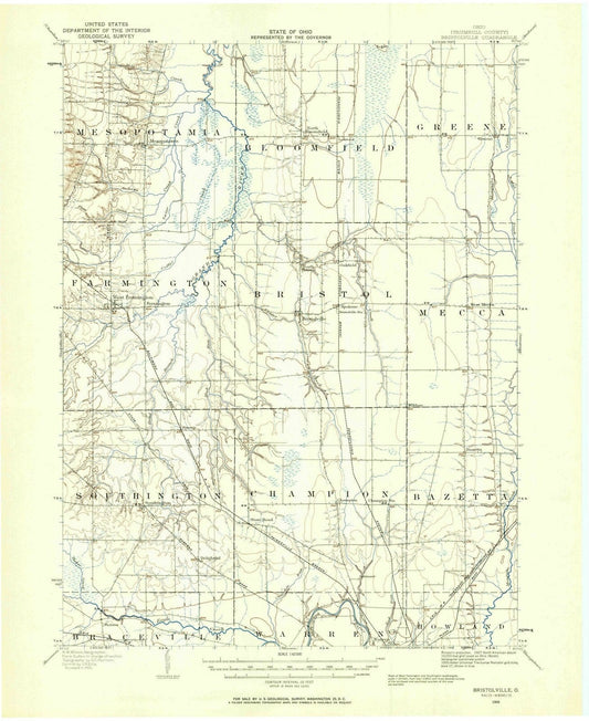 1905 Bristolville, OH - Ohio - USGS Topographic Map