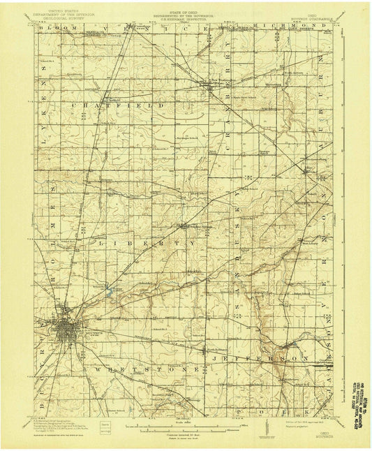 1915 Bucyrus, OH - Ohio - USGS Topographic Map
