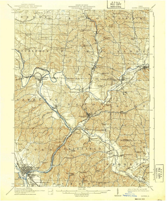 1912 Dover, OH - Ohio - USGS Topographic Map