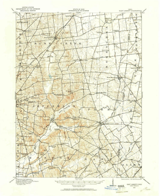 1913 East Liberty, OH - Ohio - USGS Topographic Map