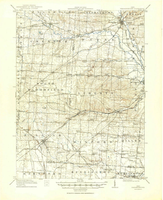 1915 Fredericktown, OH - Ohio - USGS Topographic Map