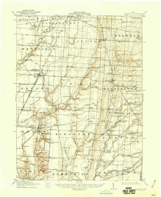 1915 Marengo, OH - Ohio - USGS Topographic Map