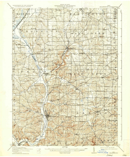 1915 Millersburg, OH - Ohio - USGS Topographic Map