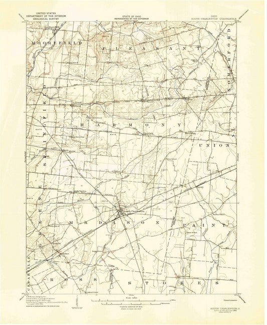 1907 South Charleston, OH - Ohio - USGS Topographic Map