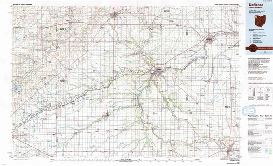 1986 Defiance, OH - Ohio - USGS Topographic Map