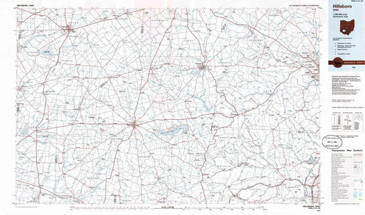 1986 Hillsboro, OH - Ohio - USGS Topographic Map