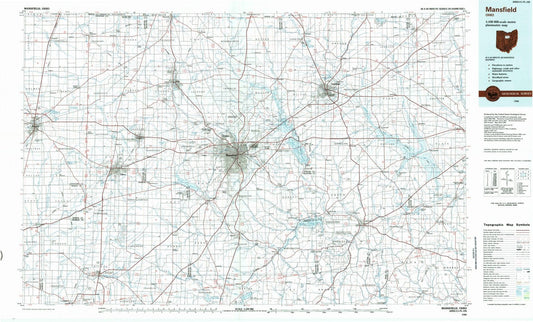 1986 Mansfield, OH - Ohio - USGS Topographic Map