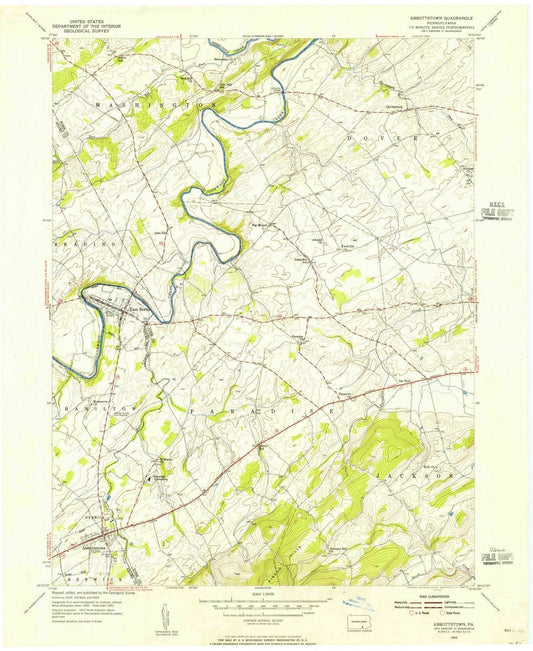 1953 Abbottstown, PA - Pennsylvania - USGS Topographic Map