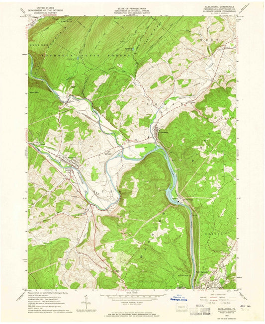 1963 Alexandria, PA - Pennsylvania - USGS Topographic Map