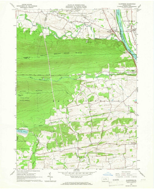 1965 Allenwood, PA - Pennsylvania - USGS Topographic Map
