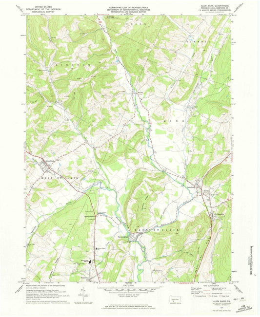 1971 Alum Bank, PA - Pennsylvania - USGS Topographic Map