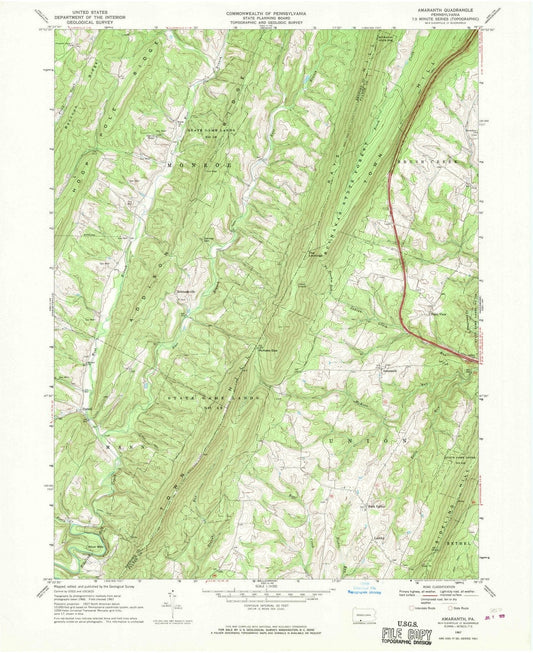 1967 Amaranth, PA - Pennsylvania - USGS Topographic Map