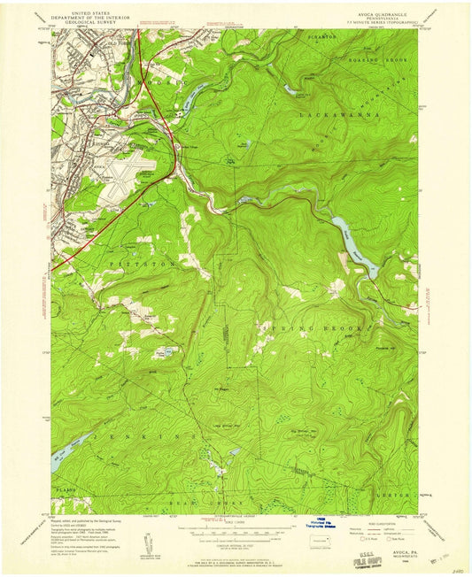 1946 Avoca, PA - Pennsylvania - USGS Topographic Map