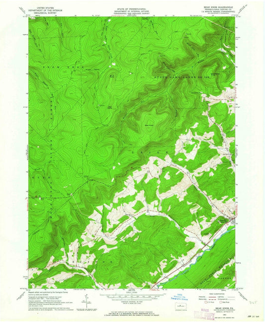 1962 Bear Knob, PA - Pennsylvania - USGS Topographic Map
