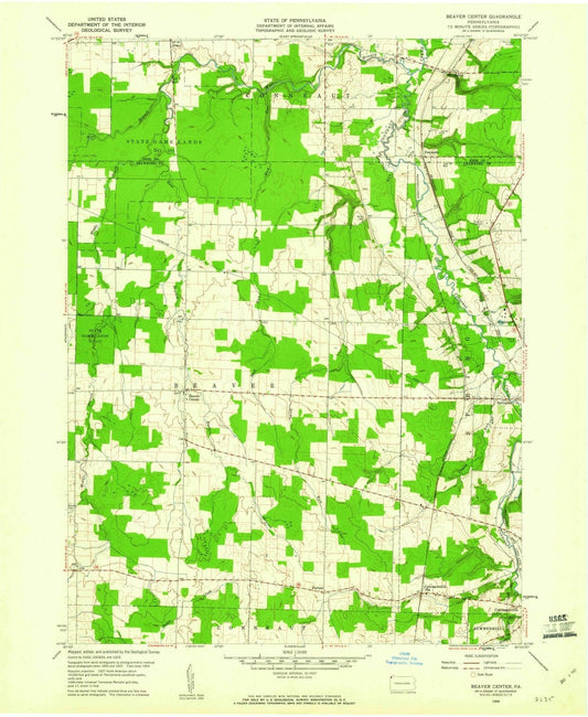 1959 Beaver Center, PA - Pennsylvania - USGS Topographic Map