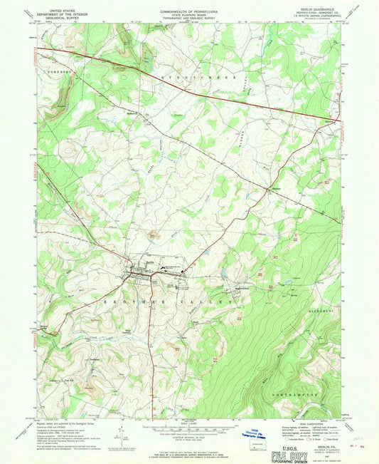 1967 Berlin, PA - Pennsylvania - USGS Topographic Map