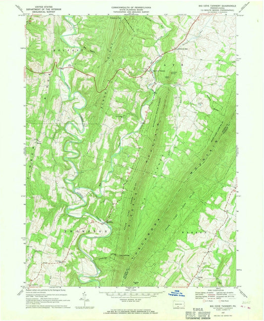 1967 Big Cove Tannery, PA - Pennsylvania - USGS Topographic Map