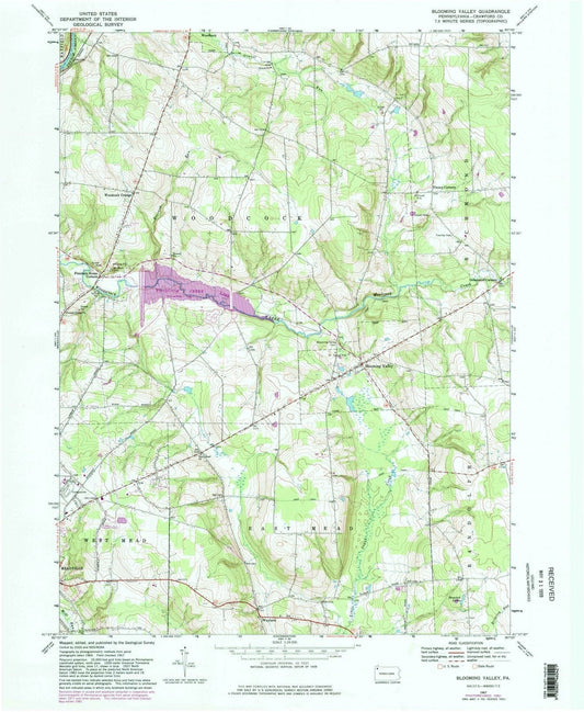 1967 Blooming Valley, PA - Pennsylvania - USGS Topographic Map