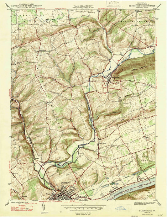 1947 Bloomsburg, PA - Pennsylvania - USGS Topographic Map