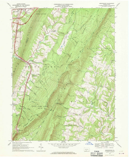1967 Breezewood, PA - Pennsylvania - USGS Topographic Map