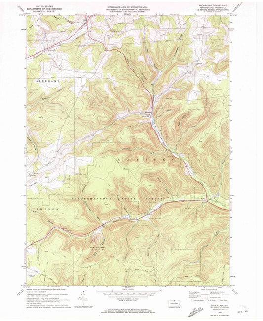 1969 Brookland, PA - Pennsylvania - USGS Topographic Map