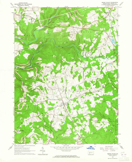 1963 Brush Valley, PA - Pennsylvania - USGS Topographic Map