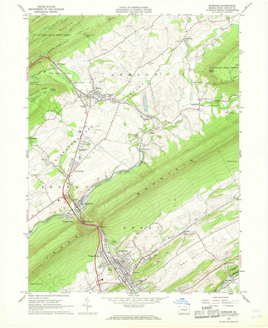 1966 Burnham, PA - Pennsylvania - USGS Topographic Map