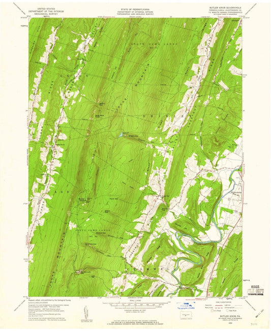 1959 Butler Knob, PA - Pennsylvania - USGS Topographic Map
