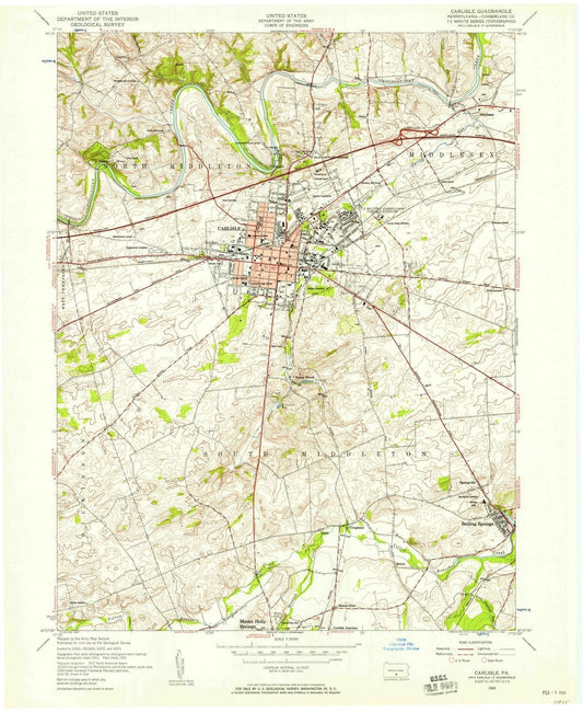 1952 Carlisle, PA - Pennsylvania - USGS Topographic Map