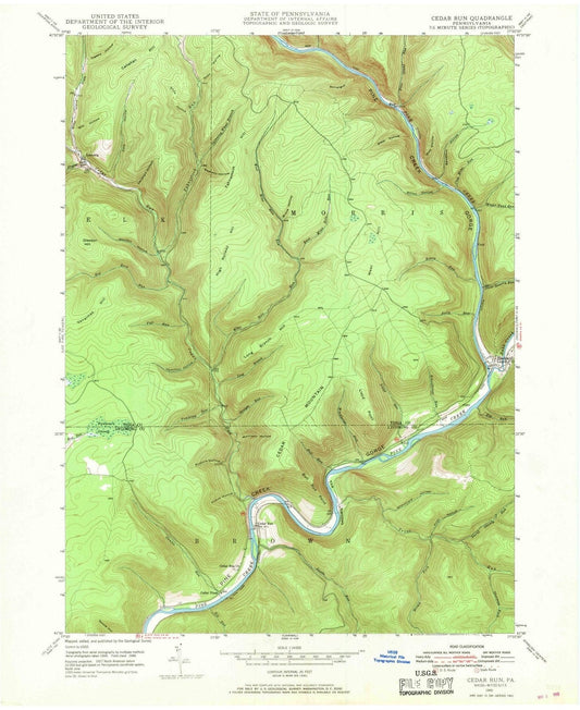 1946 Cedar Run, PA - Pennsylvania - USGS Topographic Map