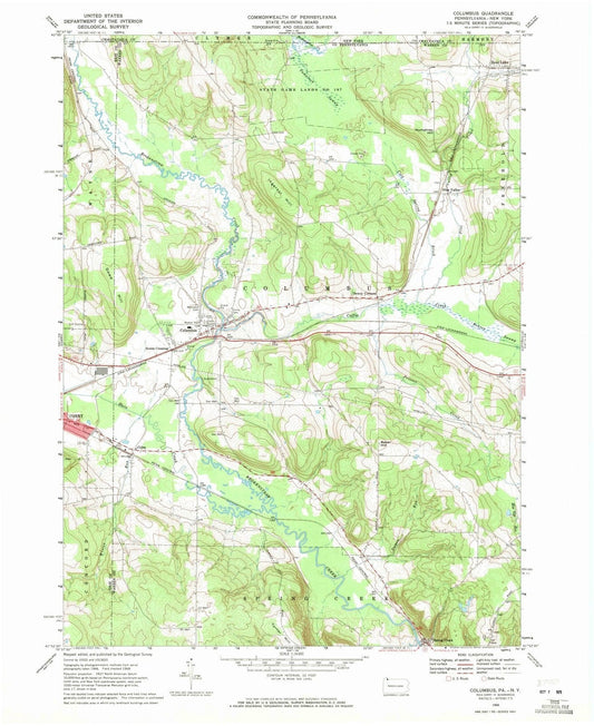 1968 Columbus, PA - Pennsylvania - USGS Topographic Map