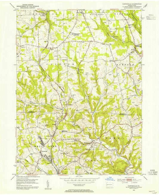 1953 Curtisville, PA - Pennsylvania - USGS Topographic Map