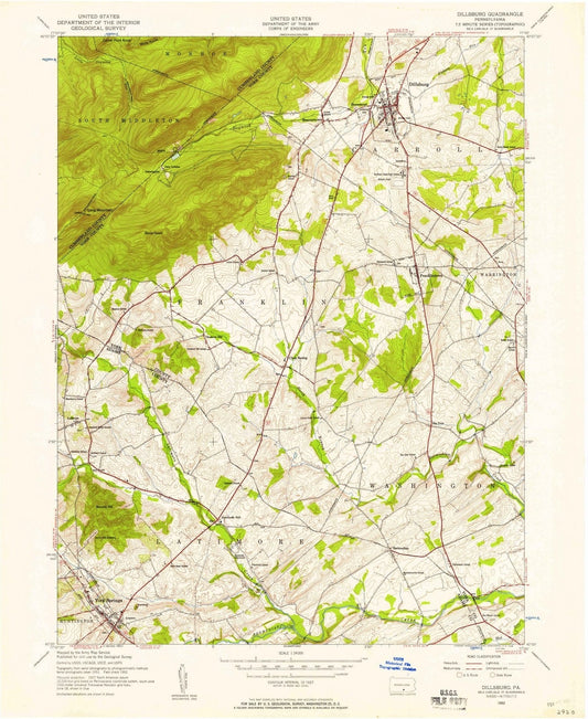 1952 Dillsburg, PA - Pennsylvania - USGS Topographic Map