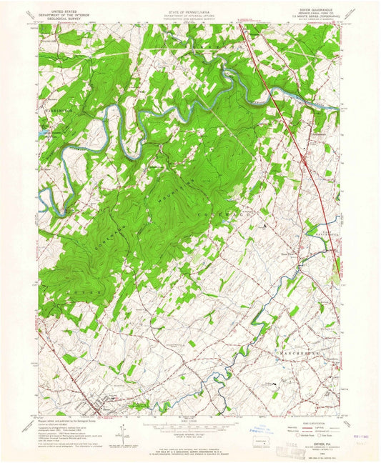 1963 Dover, PA - Pennsylvania - USGS Topographic Map