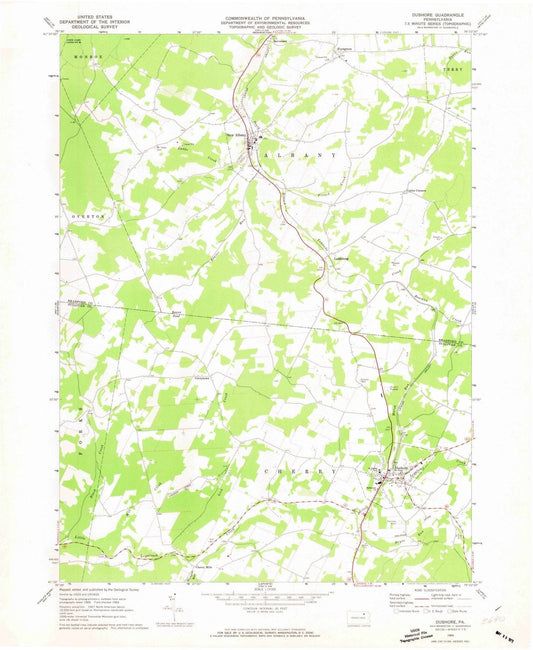 1969 Dushore, PA - Pennsylvania - USGS Topographic Map
