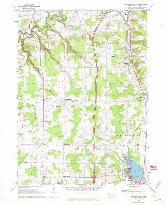 1967 Edinboro North, PA - Pennsylvania - USGS Topographic Map