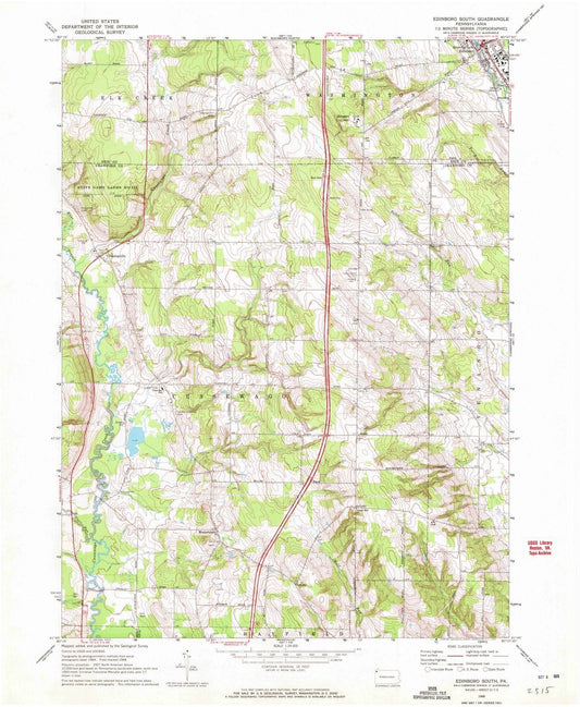1968 Edinboro South, PA - Pennsylvania - USGS Topographic Map