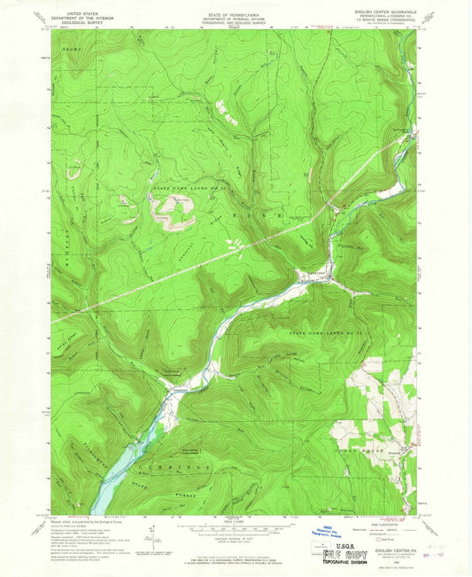 1965 English Center, PA - Pennsylvania - USGS Topographic Map