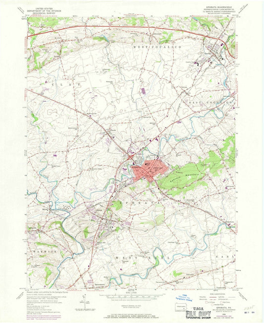 1956 Ephrata, PA - Pennsylvania - USGS Topographic Map