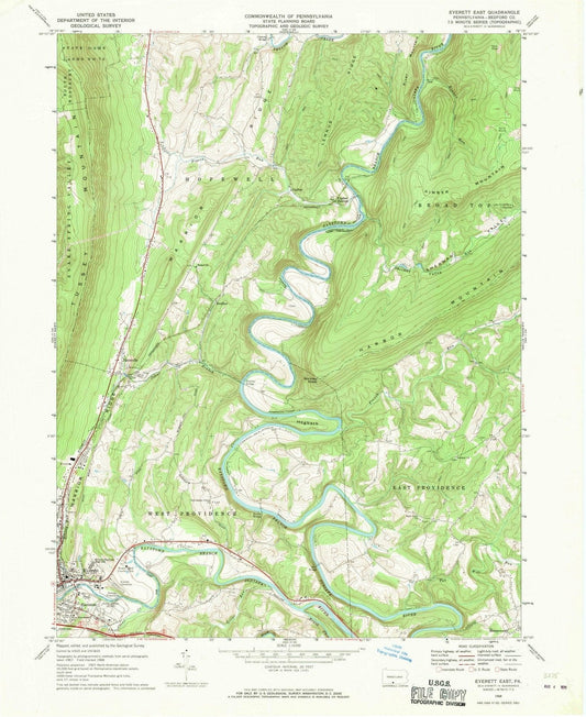 1968 Everett East, PA - Pennsylvania - USGS Topographic Map