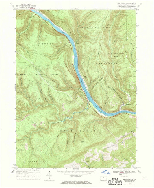 1966 Farrandsville, PA - Pennsylvania - USGS Topographic Map