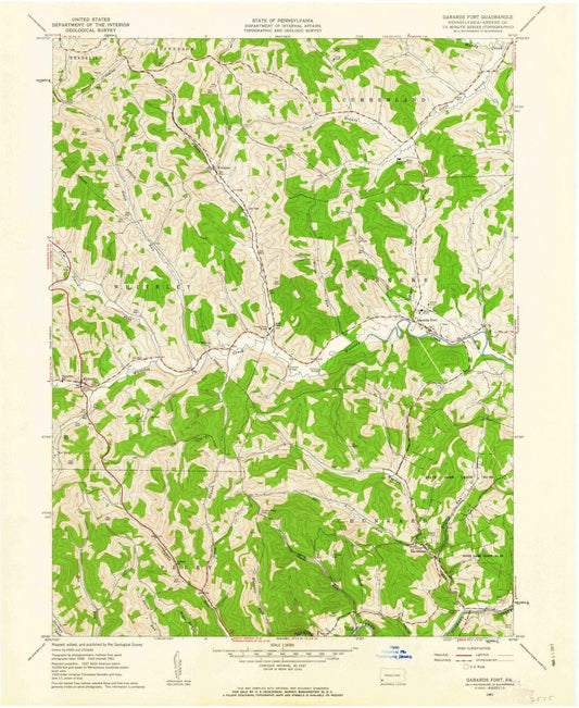 1961 Garards Fort, PA - Pennsylvania - USGS Topographic Map
