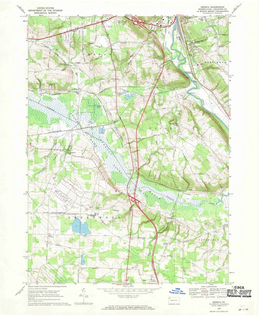1968 Geneva, PA - Pennsylvania - USGS Topographic Map