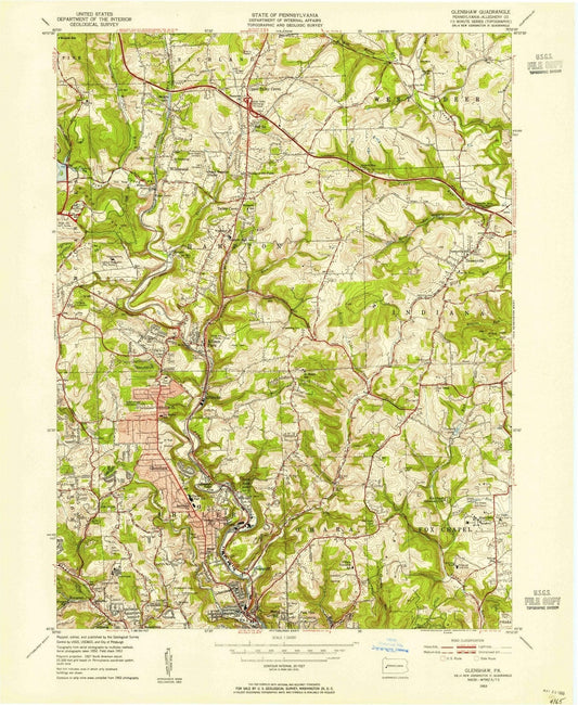 1953 Glenshaw, PA - Pennsylvania - USGS Topographic Map