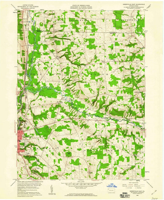 1958 Greensville East, PA - Pennsylvania - USGS Topographic Map
