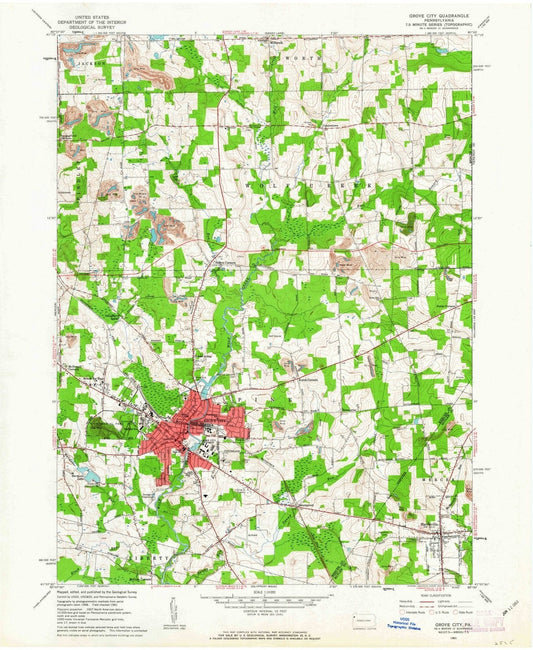 1961 Grove City, PA - Pennsylvania - USGS Topographic Map